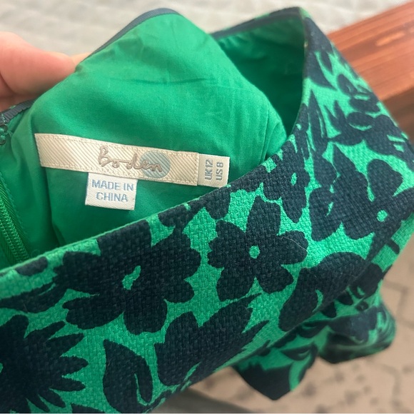 Boden Fleur Fitted Kelly Green and Navy Top/Blouse - Picture 5 of 10